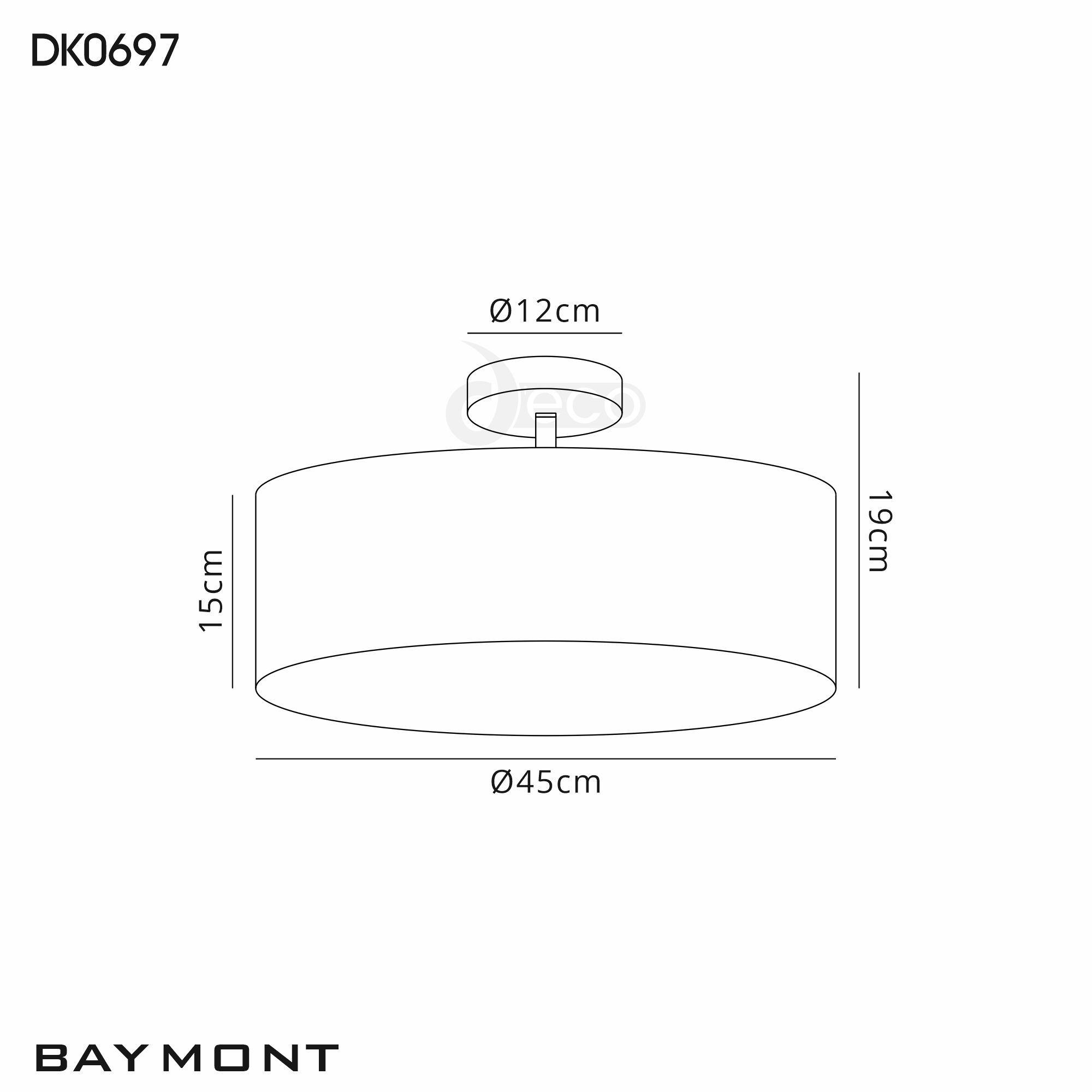 DK0697  Baymont 45cm; Semi Flush 3 Light Polished Chrome; White
